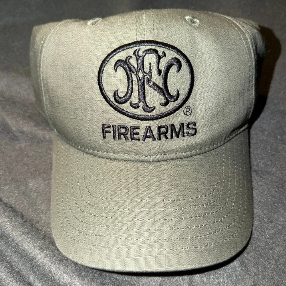 FNH Firearms FN Herstal Tactical Ripstop Hat Cap OD Green Black Strapback Rare